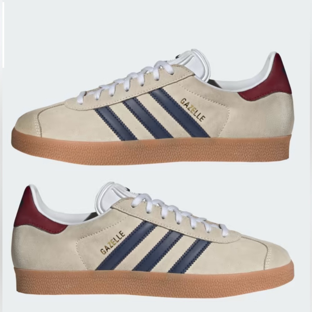 Adidas Cream and Navy Classic Sneakers - Picture 4 of 13